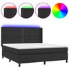 vidaXL Boxspring posteľ s matracom a LED čierna 180x200 cm umel&aacute; koža