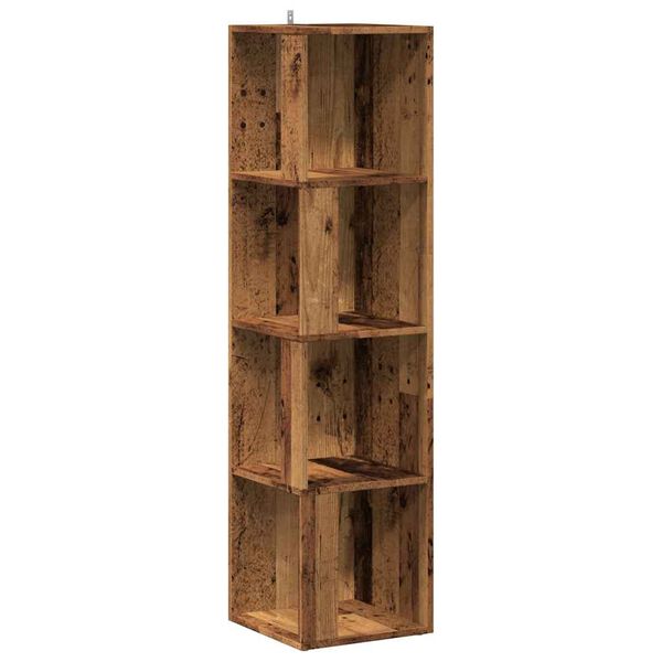 vidaXL rohov&aacute; skrinka Old Wood 33x33x132 cm Engineered Wood