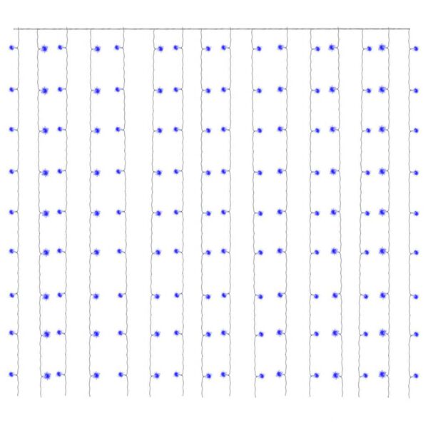 vidaXL LED svetelný rozprávkový záves 3x3 m 300 LED modrý 8 funkcií