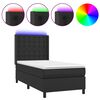 vidaXL Boxspring posteľ s matracom a LED čierna 100x200 cm umel&aacute; koža