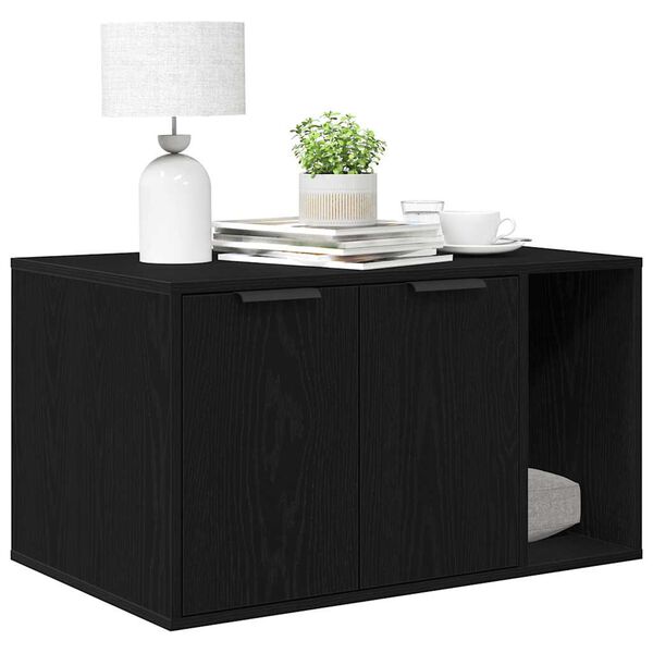 vidaXL Kryt na mačaciu toaletu, čierny dub, 80x50x45 cm, umel&eacute; drevo