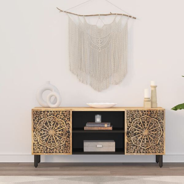 vidaXL TV skrinka 105x33x46 cm masívne mangovníkové drevo