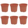 vidaXL Kulat&yacute; kvetin&aacute;č 6 ks Tehlovo červen&aacute; &Oslash; 12,5 x 10 cm Plast