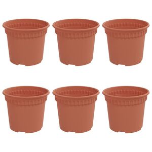 vidaXL Kulat&yacute; kvetin&aacute;č 6 ks Tehlovo červen&aacute; &Oslash; 12,5 x 10 cm Plast