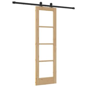 vidaXL Posuvn&eacute; dvere ORKDAL 61 x 198,5 cm Pr&iacute;rodn&aacute; a čierna