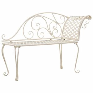 vidaXL Z&aacute;hradn&aacute; leňo&scaron;ka 128 cm, kov, starožitn&aacute;, biela