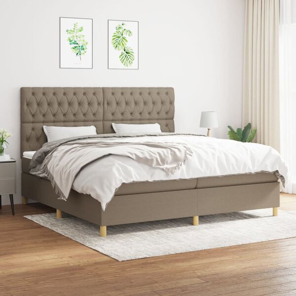 vidaXL Boxspring posteľ s matracom sivohned&yacute; 200x200 cm l&aacute;tka
