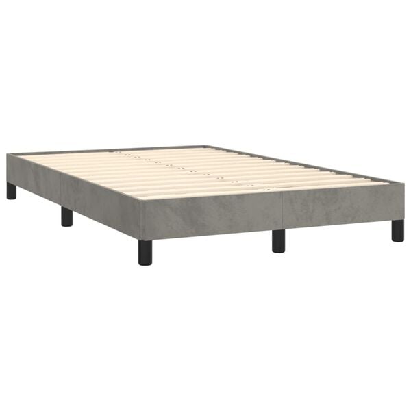 vidaXL Boxspring posteľ s matracom bledosiv&aacute; 120x190 cm zamat