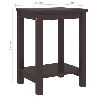 vidaXL Nočný stolík tmavohnedý 35x30x47 cm borovicový masív