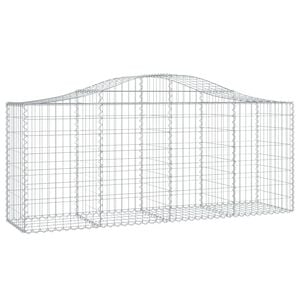 vidaXL Obl&uacute;kov&yacute; gabionov&yacute; k&ocirc;&scaron; 200x50x80/100 cm pozinkovan&eacute; železo