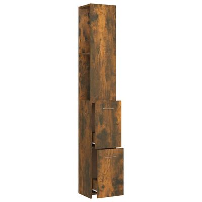 vidaXL Kúpeľňová skrinka dymový dub 25x26,5x170 cm kompozitné drevo
