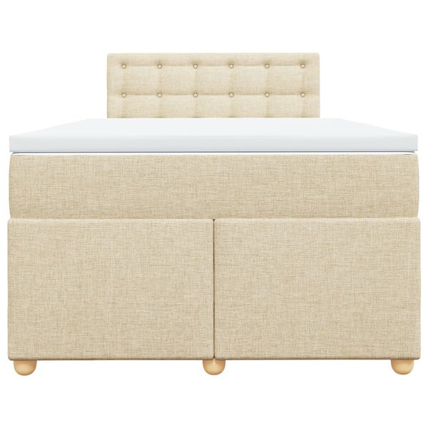 vidaXL Boxspring posteľ s matracom krémová 120x190 cm látka