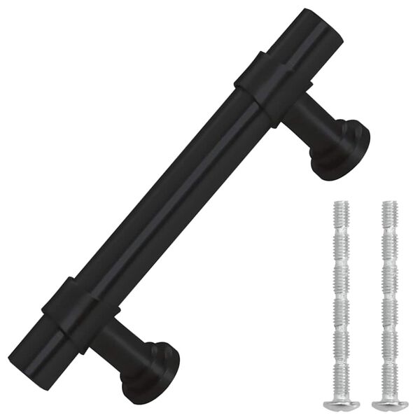 vidaXL Rukov&auml;te na skrinku 10 ks čierna 64 mm nehrdzavej&uacute;ca oceľ