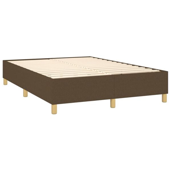 vidaXL Boxspring posteľ s matracom tmavohned&aacute; 140x190 cm l&aacute;tka