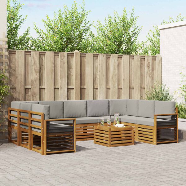 vidaXL S&uacute;pravy pohoviek s vank&uacute;&scaron;om 10 pcs Pr&iacute;rodn&aacute; a svetlosiv&aacute;