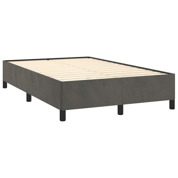 vidaXL Boxspring posteľ s matracom, tmavosiv&aacute; 120x190 cm, zamat