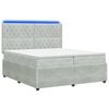 vidaXL LED boxspring posteľ s matracom Svetlosiv&aacute; 200 x 200 cm Zamat