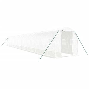 vidaXL F&oacute;liovn&iacute;k s oceľov&yacute;m r&aacute;mom biely 36 m&sup2; 18x2x2 m