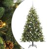 vidaXL Umel&yacute; vianočn&yacute; stromček s pni&scaron;kami Zelen&aacute; 180 cm PVC a PE a kov