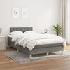 vidaXL Boxspring posteľ s matracom, tmavosiv&aacute; 120x190 cm, l&aacute;tka