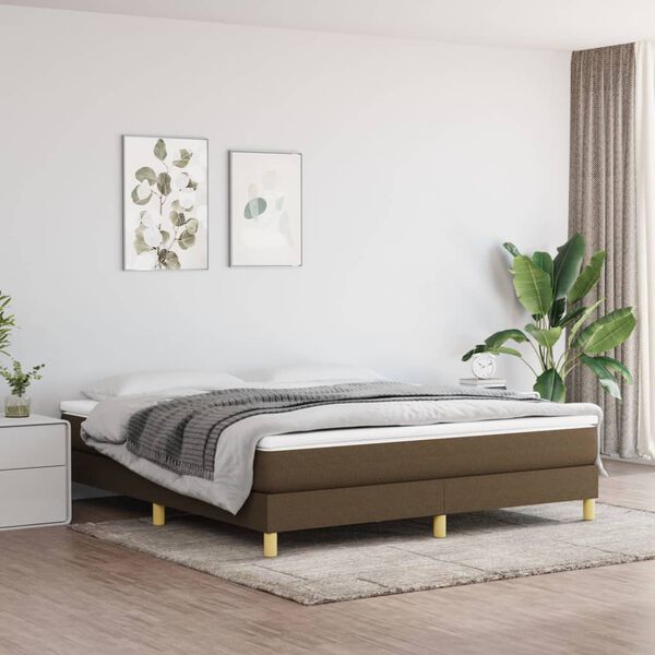 vidaXL Boxspring posteľ s matracom tmavohned&aacute; 180x200 cm l&aacute;tka