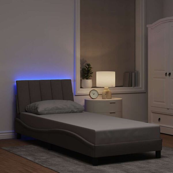 vidaXL R&aacute;m postele bez matraca Hanko Taupe 90x190cm L&aacute;tka