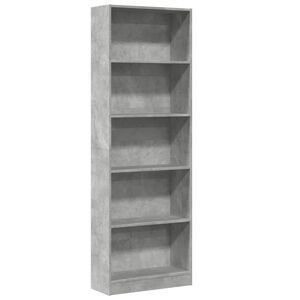 vidaXL Knižnica bet&oacute;nov&aacute; siv&aacute; 60x24x176 cm kompozitn&eacute; drevo