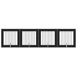 vidaXL Br&aacute;na pre psov so stojanmi 4 pcs Čierny dub 80 x 80 cm