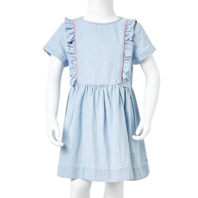 Detské šaty s volánmi jemné modré 92