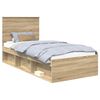 vidaXL R&aacute;m postele Sonoma dub 90 x 200 cm Mas&iacute;vne borovicov&eacute; drevo