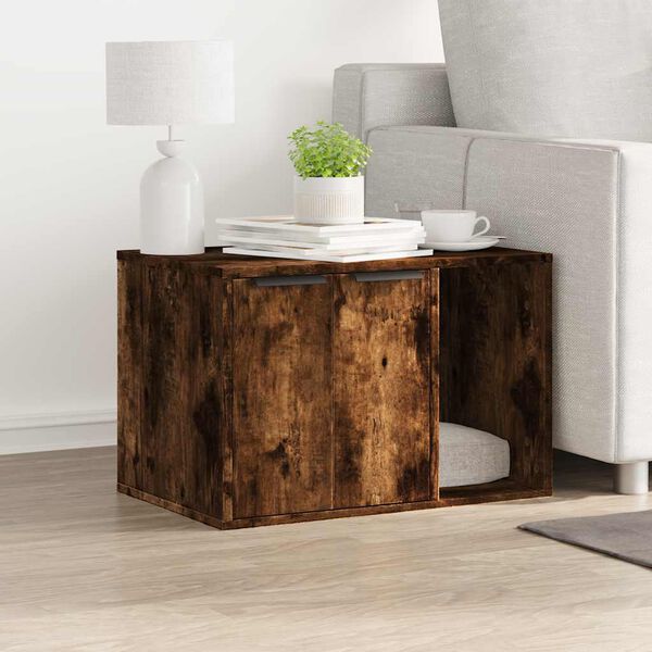 vidaXL Uzavret&yacute; box na stelivo, tmav&yacute; dub 60x40x40cm, kompozitn&eacute; drevo