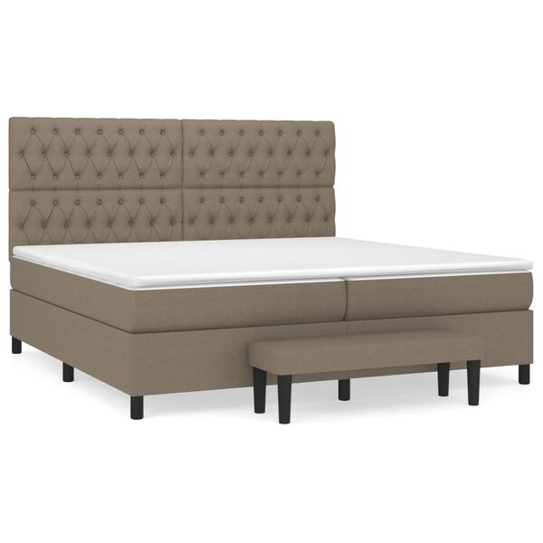 vidaXL Boxspring posteľ s matracom sivohned&yacute; 200x200 cm l&aacute;tka