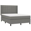 vidaXL Boxspring posteľ s matracom tmavosiv&aacute; 140x190 cm l&aacute;tka
