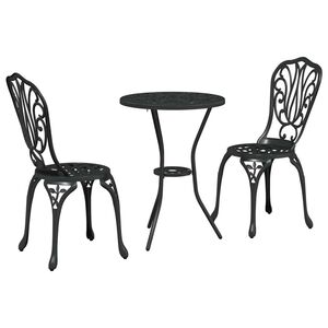 vidaXL Z&aacute;hradn&yacute; bistro set 3 ks Čierna Hlin&iacute;k