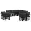 vidaXL Z&aacute;hradn&aacute; s&uacute;prava gaučov 11 pcs Čierna a tmavo&scaron;ed&aacute; Polyester