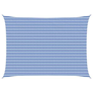 vidaXL Plachta na tienenie 5 x 7 m HDPE Obdĺžnikov&yacute; Modr&aacute; a biela