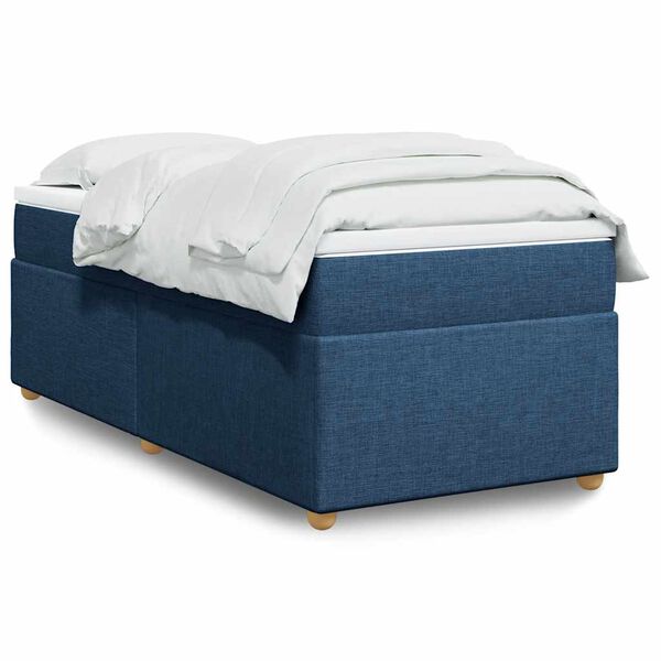 vidaXL Boxspring posteľ s matracom modr&aacute; 100x200 cm l&aacute;tka