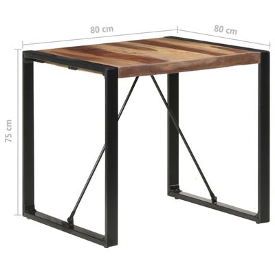 vidaXL Jedálenský stôl 80x80x75 cm masív so sheeshamovou úpravou
