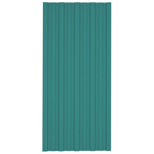 vidaXL Stre&scaron;n&eacute; panely 12 ks pozinkovan&aacute; oceľ zelen&eacute; 100x45 cm