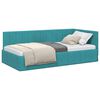 vidaXL Rohov&yacute; r&aacute;m postele Tyrkysov&aacute; 100 cm x 200 cm Zamat