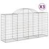 vidaXL Obl&uacute;kov&eacute; gabi&oacute;nov&eacute; ko&scaron;e 3ks 200x50x100/120cm pozinkovan&eacute; železo