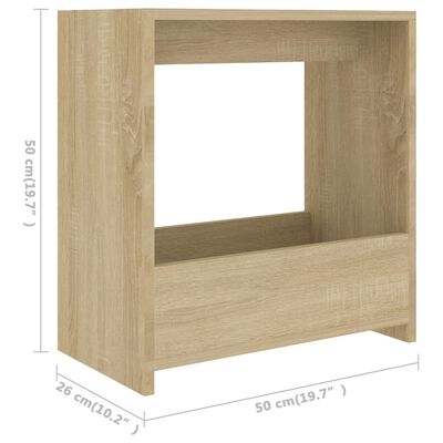 vidaXL Príručný stolík, dub sonoma 50x26x50 cm, kompozitné drevo