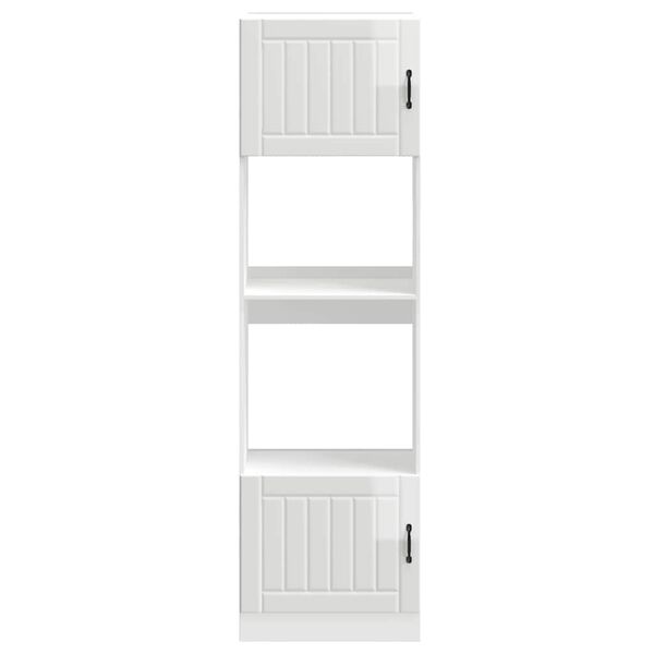 VidaXL Skrinky na pec 2 ks Lucca, leskl&aacute; biela, kompozitn&eacute; drevo