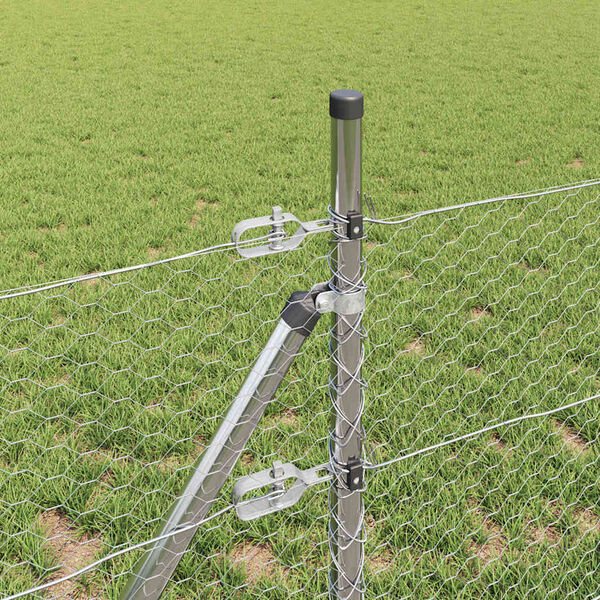 vidaXL Stĺp na plot. Strieborn&aacute; 100 x 0,6 m (25 mm mriežka) Oceľ