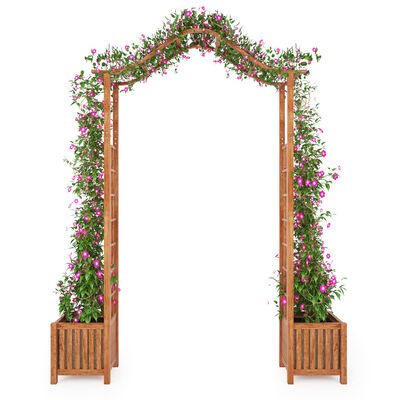 vidaXL Záhradný oblúk s kvetináčom z akáciového dreva 180x40x218 cm