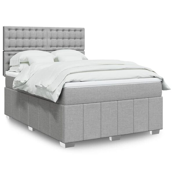vidaXL Boxspring posteľ s matracom svetlosiv&aacute; 100x200 cm l&aacute;tka