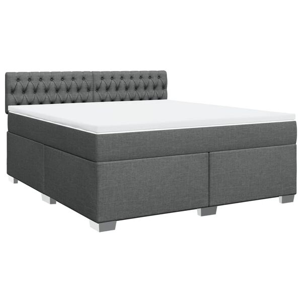 vidaXL Boxspring posteľ s matracom tmavosiv&aacute; 180x200 cm l&aacute;tka