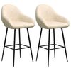 vidaXL Barové stoličky 2 ks krémové zamatové