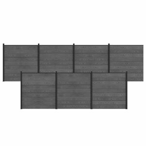 vidaXL S&uacute;prava plotov 7 ks 1218 x 186 cm WPC a hlin&iacute;k Siv&aacute;