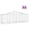 vidaXL Obl&uacute;kov&yacute; gabionov&yacute; k&ocirc;&scaron; 6 ks 200x50x60/80 cm pozinkovan&eacute; železo